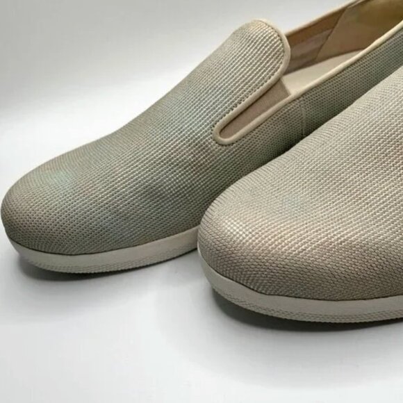 FITFLOP GLITTER CREAM GREY HOUNDSTOOTH SUPERSKATE TEXTILE WEDGE LOAFERS FLATS - Picture 6 of 10